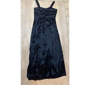 Vintage Elegant Black Satin Dress